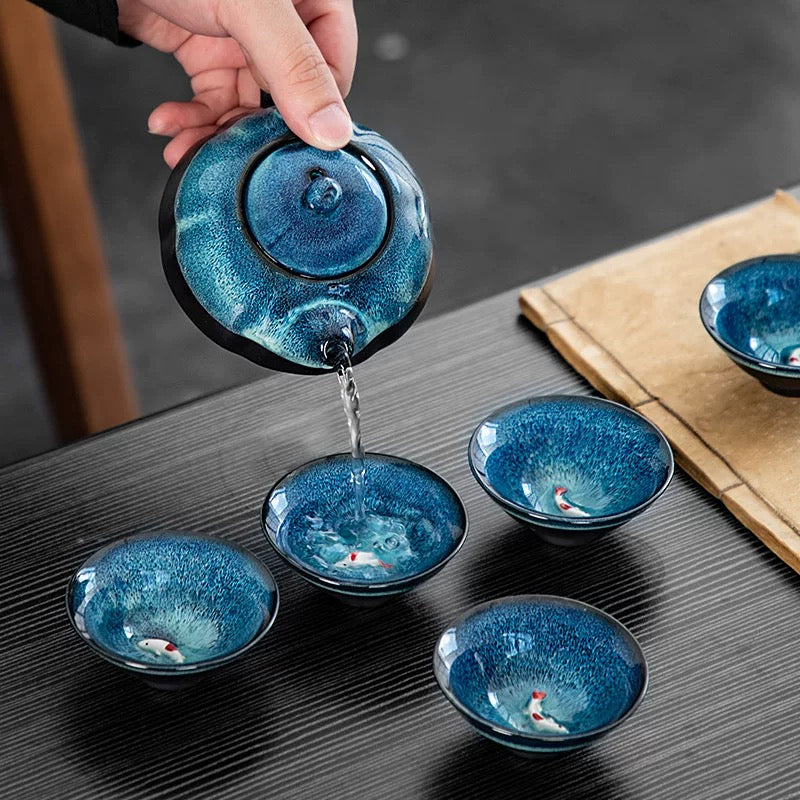 Set Gong Fu Cha céramica azul 150 ML